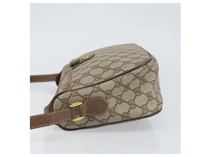 Borsa Sherry Line GG Supreme Web di GUCCI in PVC beige e oro 89 02 077 Auth BA10130 D'oro - vista 4
