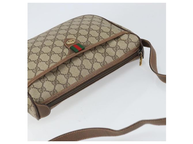 Borsa Sherry Line GG Supreme Web di GUCCI in PVC beige e oro 89 02 077 Auth BA10130 D'oro - vista 6