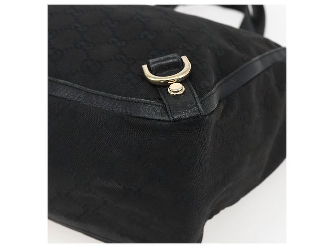 Borsa Tote Abbey GG Canvas Gucci Nero Oro 130739 Auth 170301 D'oro - vista 14