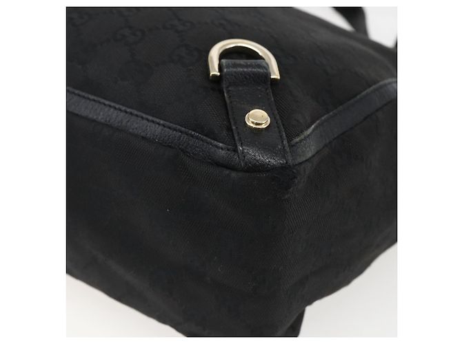 Borsa Tote Abbey GG Canvas Gucci Nero Oro 130739 Auth 170301 D'oro - vista 16