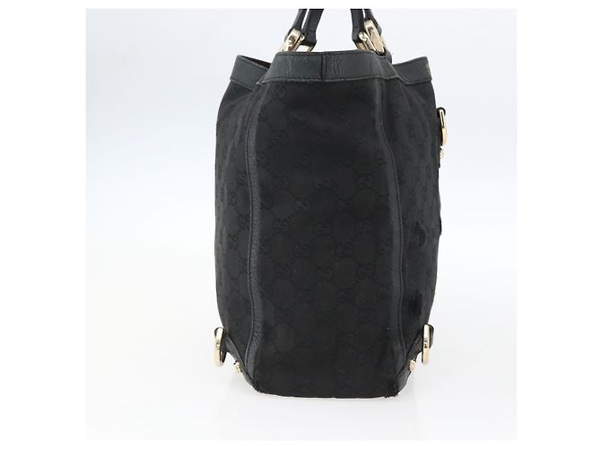 Borsa Tote Abbey GG Canvas Gucci Nero Oro 130739 Auth 170301 D'oro - vista 3
