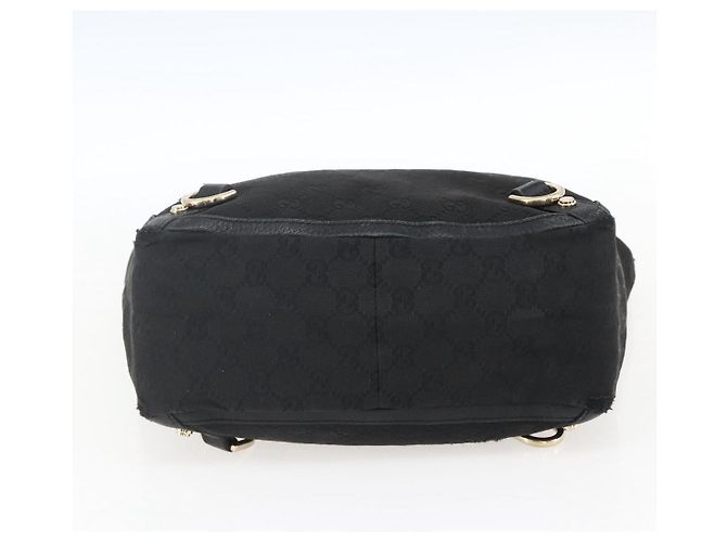 Borsa Tote Abbey GG Canvas Gucci Nero Oro 130739 Auth 170301 D'oro - vista 5