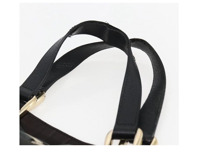 Borsa Tote Abbey GG Canvas Gucci Nero Oro 130739 Auth 170301 D'oro - vista 8