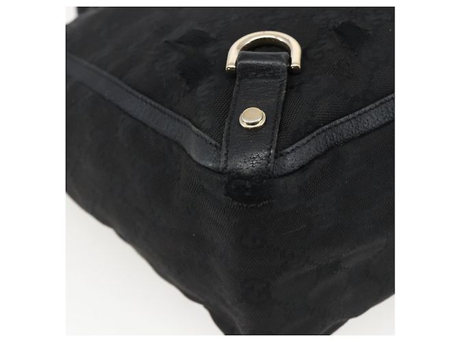 Borsa Tote Abbey GG Canvas Gucci Nero Oro 130739 Auth 170301 D'oro - vista 9