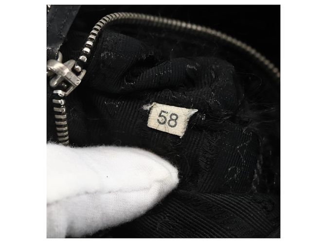 Borsa a spalla PRADA in nylon nero argento autentica bs33078 - vista 12