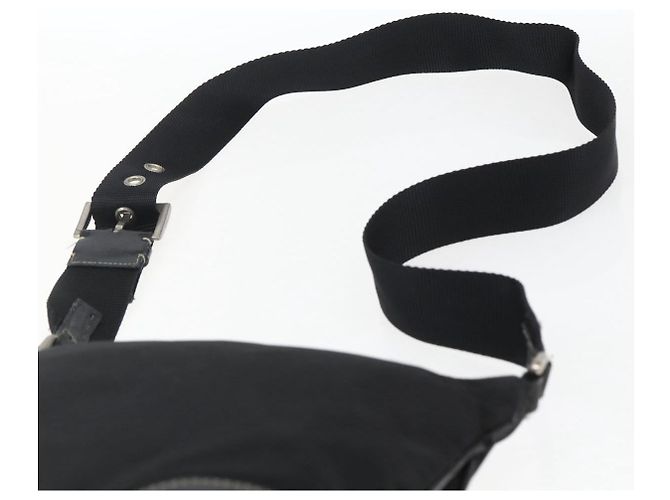 Borsa a spalla PRADA in nylon nero argento autentica bs33078 - vista 14