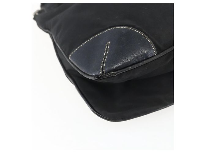 Borsa a spalla PRADA in nylon nero argento autentica bs33078 - vista 15