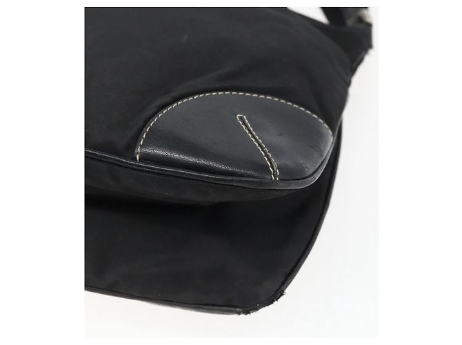 Borsa a spalla PRADA in nylon nero argento autentica bs33078 - vista 16