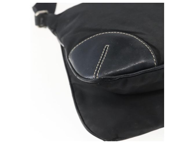 Borsa a spalla PRADA in nylon nero argento autentica bs33078 - vista 17