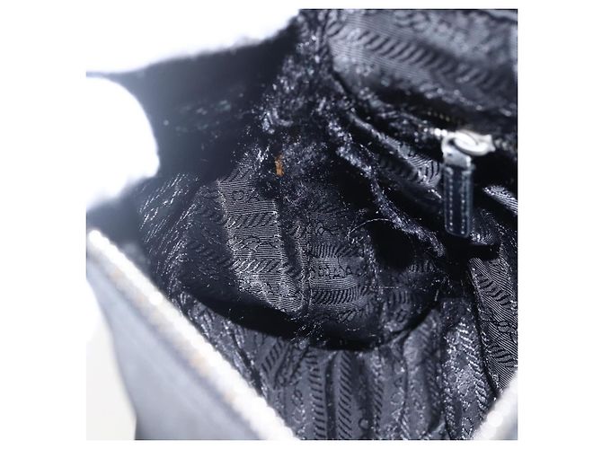 Borsa a spalla PRADA in nylon nero argento autentica bs33078 - vista 22