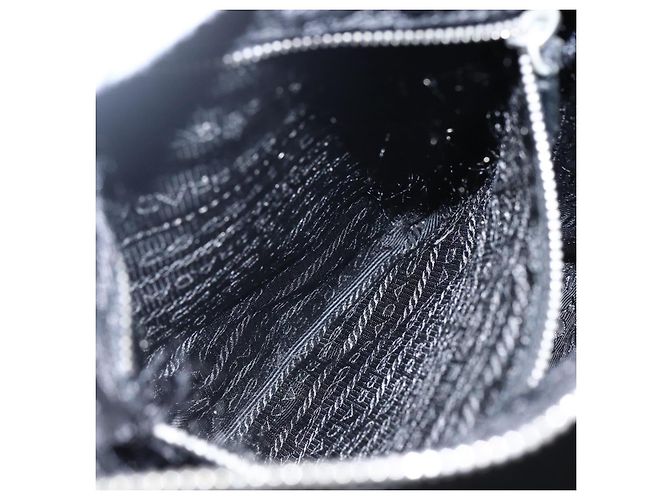Borsa a spalla PRADA in nylon nero argento autentica bs33078 - vista 23