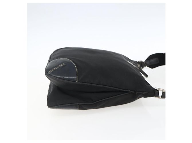 Borsa a spalla PRADA in nylon nero argento autentica bs33078 - vista 4