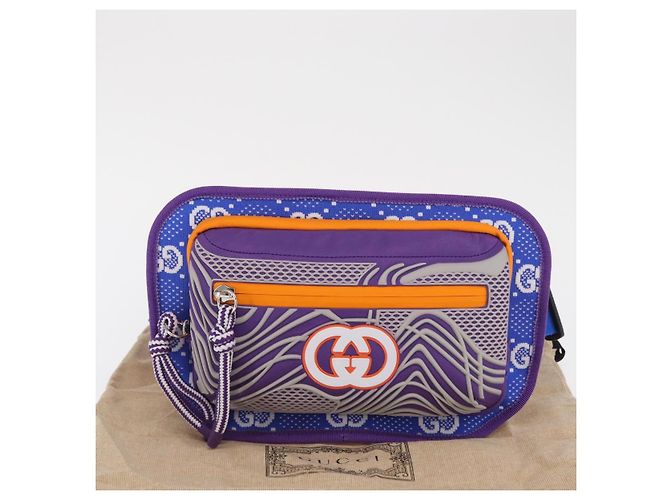 Borsa a vita GUCCI in nylon viola argento 752102 Auth bs32891V Porpora - vista 12
