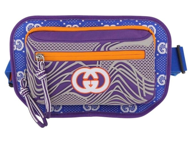 Borsa a vita GUCCI in nylon viola argento 752102 Auth bs32891V Porpora - vista 13