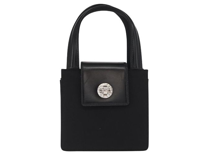 Bulgari Borsa a mano BVLGARI in nylon nero e argento Auth BA9909 - vista 13
