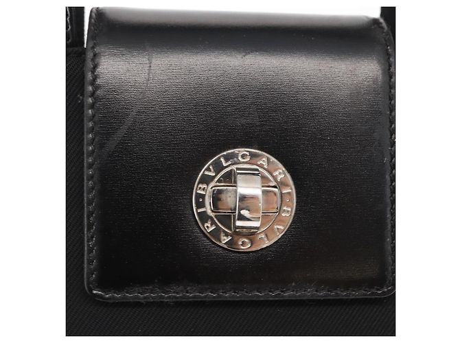 Bulgari Borsa a mano BVLGARI in nylon nero e argento Auth BA9909 - vista 17
