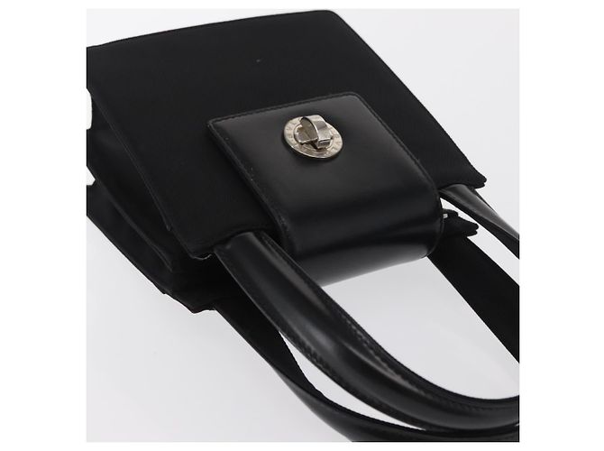 Bulgari Borsa a mano BVLGARI in nylon nero e argento Auth BA9909 - vista 6