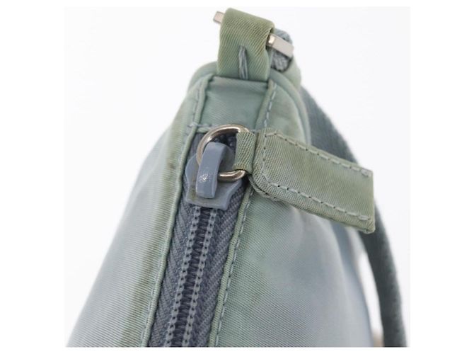 PRADA Accessory Pouch Nylon Light Blue Silver Auth 170583 Silvery - view 10