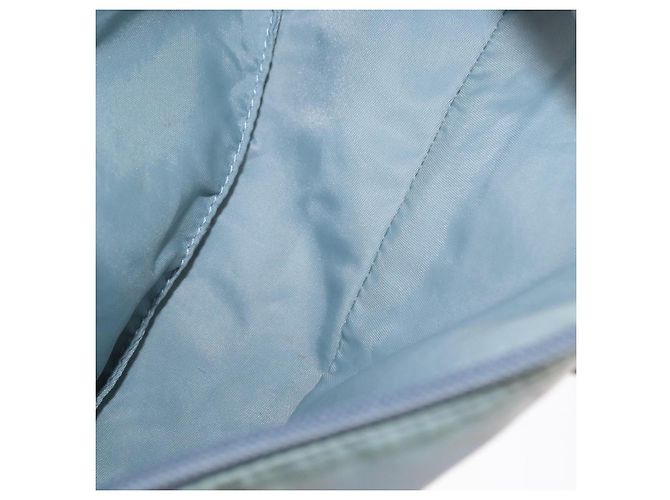 PRADA Accessory Pouch Nylon Light Blue Silver Auth 170583 Silvery - view 11