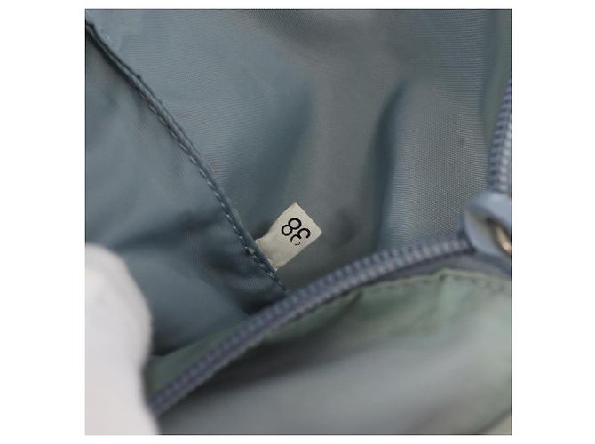 PRADA Accessory Pouch Nylon Light Blue Silver Auth 170583 Silvery - view 12