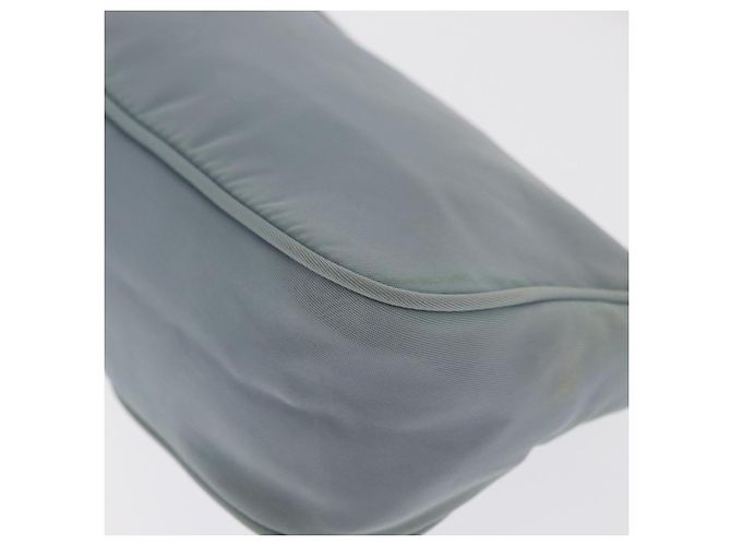 PRADA Accessory Pouch Nylon Light Blue Silver Auth 170583 Silvery - view 14