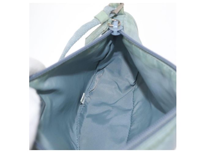 PRADA Accessory Pouch Nylon Light Blue Silver Auth 170583 Silvery - view 19
