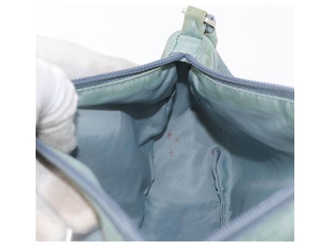 PRADA Accessory Pouch Nylon Light Blue Silver Auth 170583 Silvery - view 20