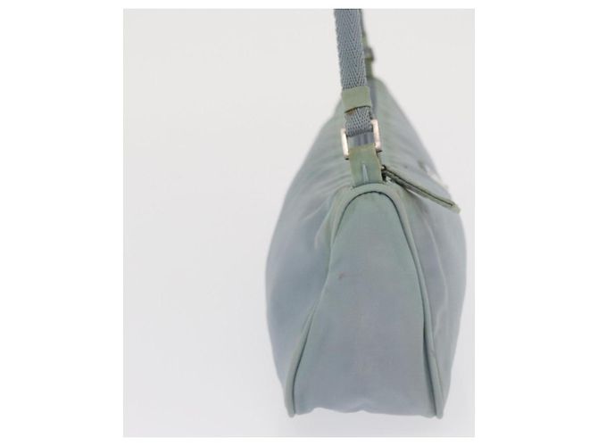 PRADA Accessory Pouch Nylon Light Blue Silver Auth 170583 Silvery - view 4