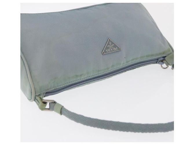 PRADA Accessory Pouch Nylon Light Blue Silver Auth 170583 Silvery - view 6