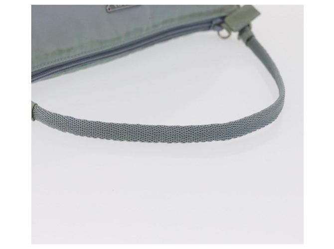 PRADA Accessory Pouch Nylon Light Blue Silver Auth 170583 Silvery - view 7
