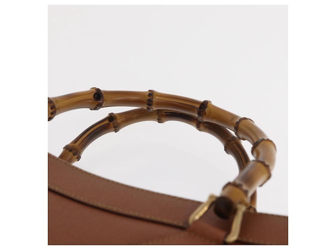 Borsa a mano in pelle Gucci Bamboo marrone oro 002 1186 0260 Auth ep13219 D'oro - vista 14