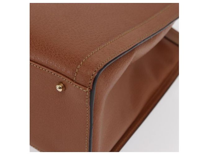 Borsa a mano in pelle Gucci Bamboo marrone oro 002 1186 0260 Auth ep13219 D'oro - vista 15