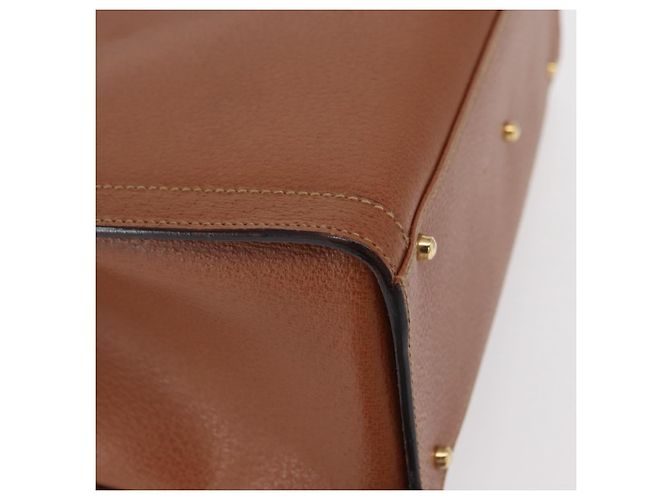 Borsa a mano in pelle Gucci Bamboo marrone oro 002 1186 0260 Auth ep13219 D'oro - vista 16