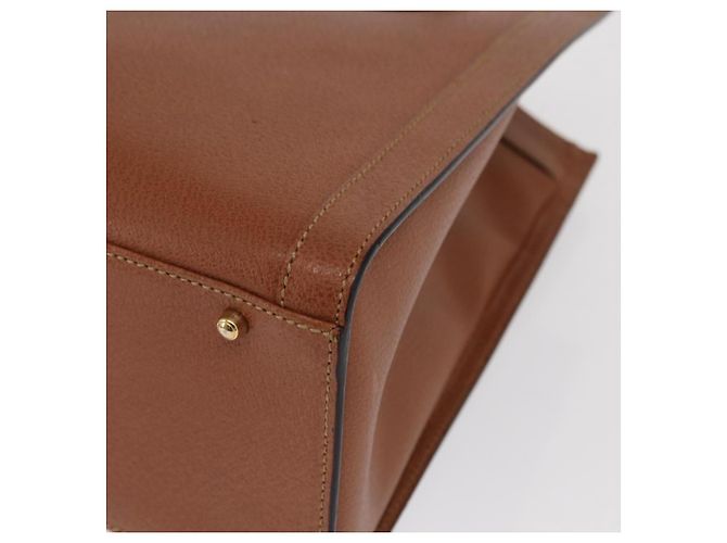 Borsa a mano in pelle Gucci Bamboo marrone oro 002 1186 0260 Auth ep13219 D'oro - vista 17