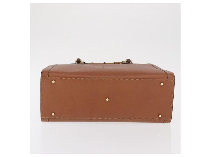 Borsa a mano in pelle Gucci Bamboo marrone oro 002 1186 0260 Auth ep13219 D'oro - vista 5