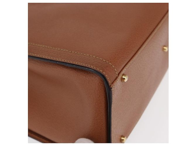 Borsa a mano in pelle Gucci Bamboo marrone oro 002 1186 0260 Auth ep13219 D'oro - vista 8