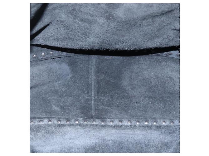 Valentino Bolsa Tote de couro 2 em 1 Preto Prata Auth BA9899 - vista 12