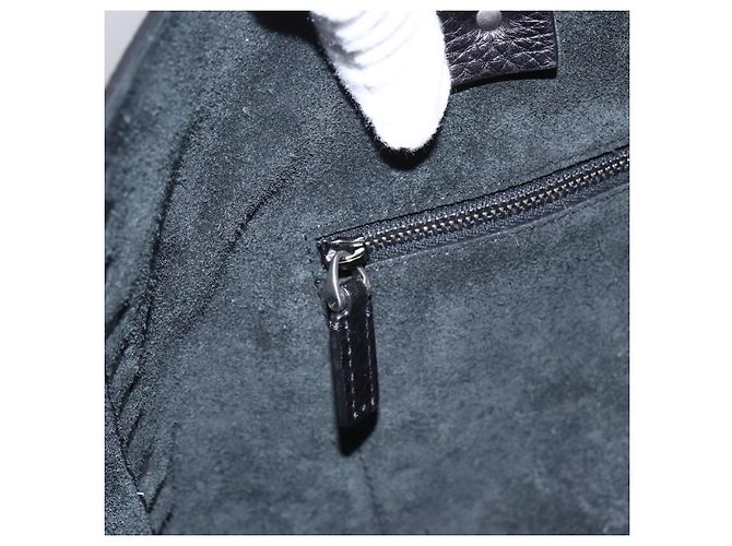 Valentino Bolsa Tote de couro 2 em 1 Preto Prata Auth BA9899 - vista 18