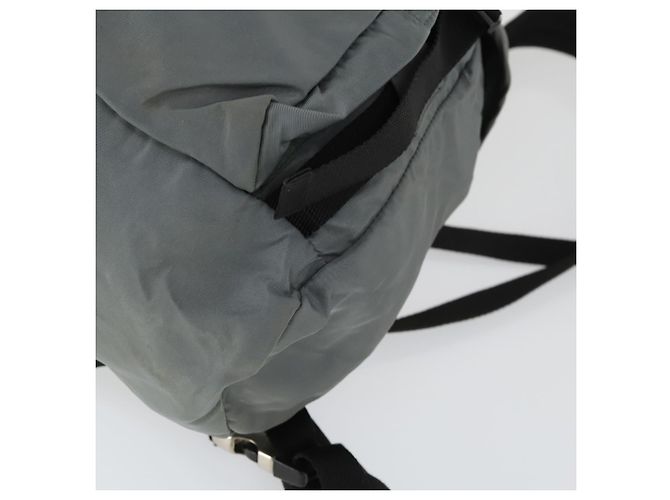 PRADA Backpack Nylon Gray Silver Auth BA10134 Brown Silvery - view 16