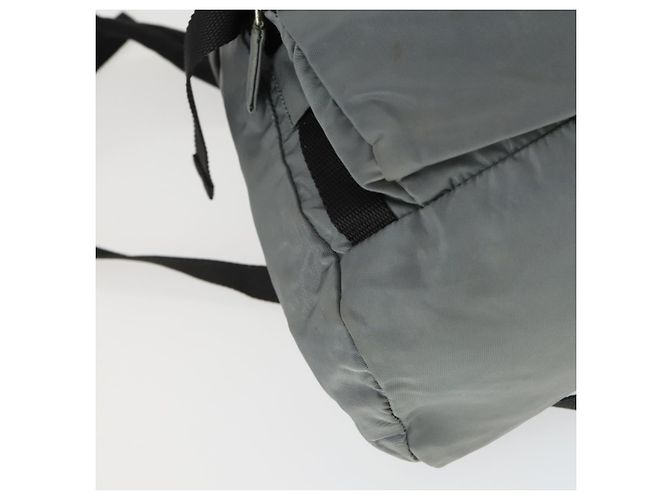 PRADA Backpack Nylon Gray Silver Auth BA10134 Brown Silvery - view 17