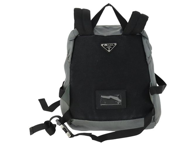 PRADA Backpack Nylon Gray Silver Auth BA10134 Brown Silvery - view 2