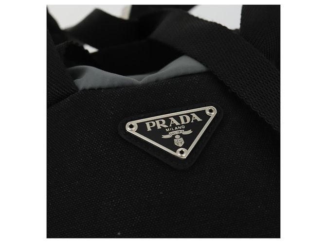 PRADA Backpack Nylon Gray Silver Auth BA10134 Brown Silvery - view 20
