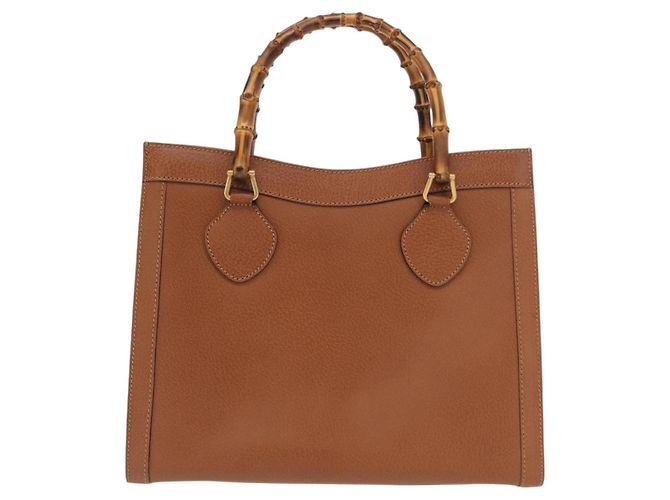 Borsa a mano in pelle Gucci Bamboo marrone oro 002 123 0260 Auth 169515 D'oro - vista 13