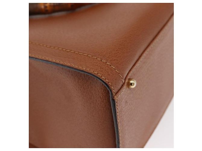 Borsa a mano in pelle Gucci Bamboo marrone oro 002 123 0260 Auth 169515 D'oro - vista 15