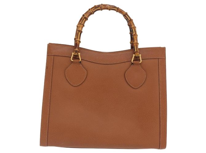 Borsa a mano in pelle Gucci Bamboo marrone oro 002 123 0260 Auth 169515 D'oro - vista 2