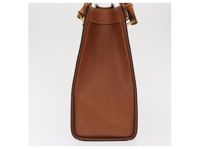 Borsa a mano in pelle Gucci Bamboo marrone oro 002 123 0260 Auth 169515 D'oro - vista 4