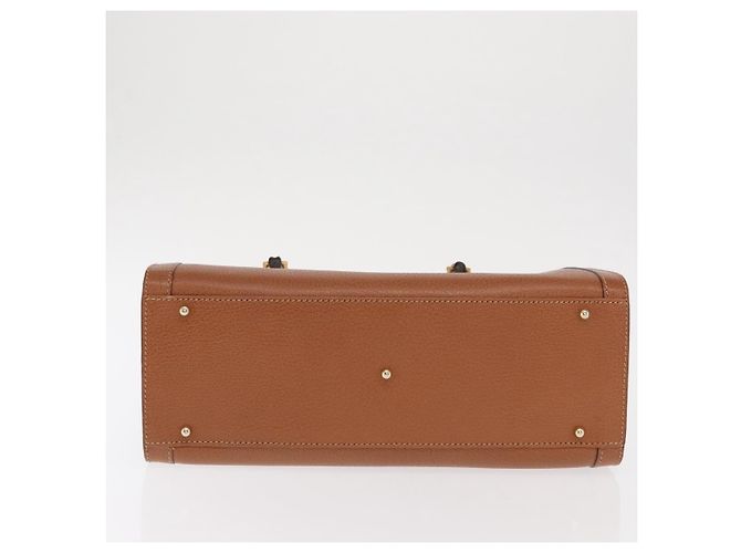 Borsa a mano in pelle Gucci Bamboo marrone oro 002 123 0260 Auth 169515 D'oro - vista 5