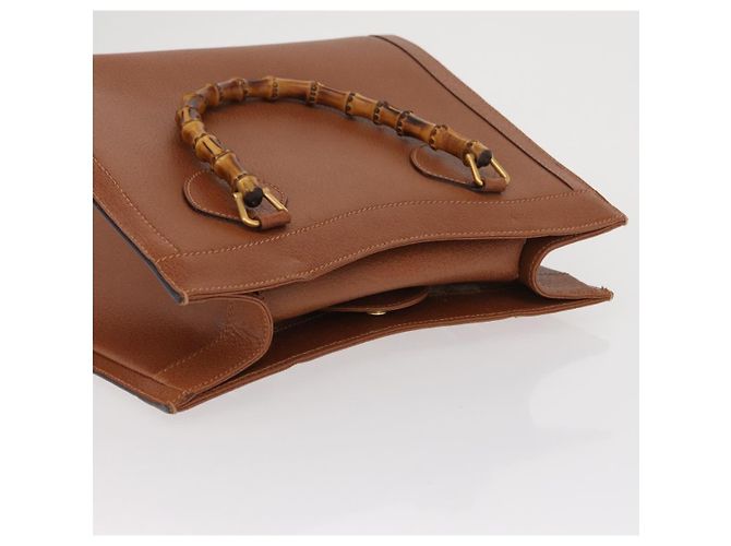 Borsa a mano in pelle Gucci Bamboo marrone oro 002 123 0260 Auth 169515 D'oro - vista 6