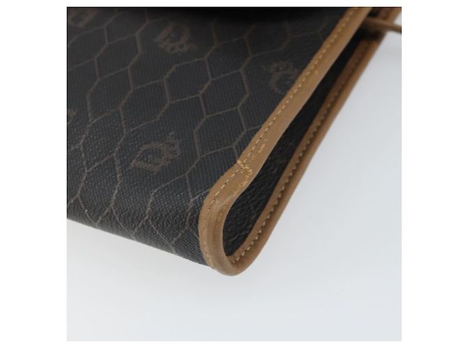 Borsa a spalla in tela a nido d'ape PVC nera e oro Christian Dior Auth ka2128 Nero D'oro - vista 10