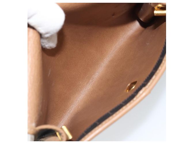 Borsa a spalla in tela a nido d'ape PVC nera e oro Christian Dior Auth ka2128 Nero D'oro - vista 12
